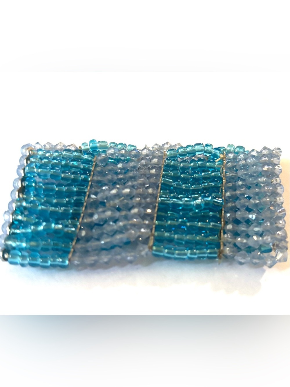 Fashion Jewelry Blue Beaded Stretch Bracelet stretchy one size